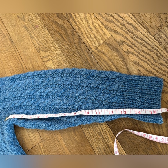 VINTAGE Hand Knit Cable Knit Cardigan Wool Sweater Retro Coastal Grandma Sz Sm - Picture 5 of 5